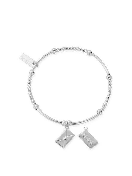 front image of chlobo-sterling-silver-cute-mini-love-letter-bracelet