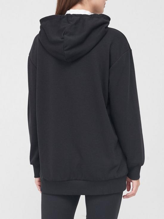 stillFront image of adidas-essentials-linear-oversized-hoodie-blackwhitenbsp