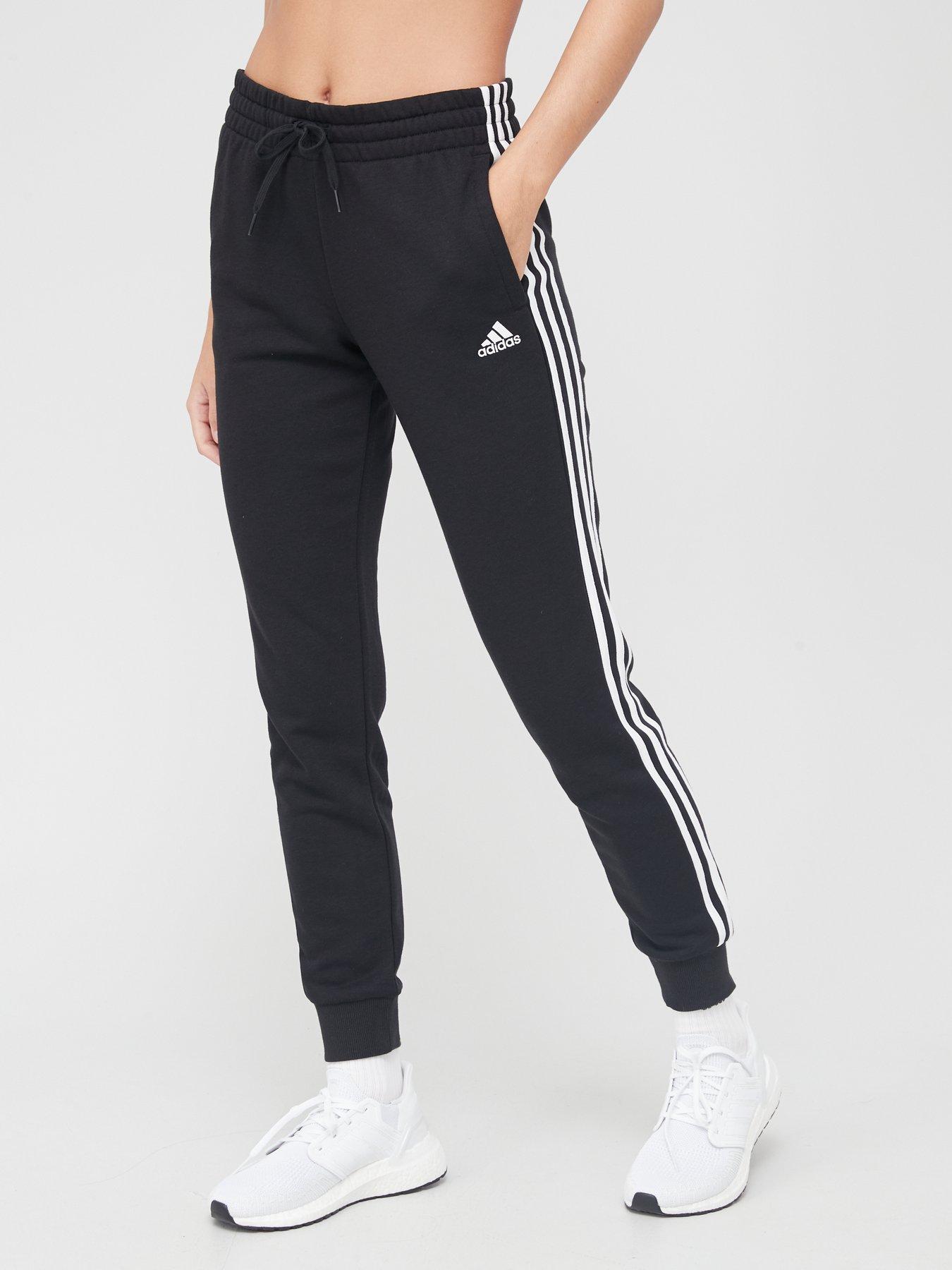 Image 1 of 4 of adidas Sportswear Essentials 3-stripes French Terry Cuffed Joggers - Black/White