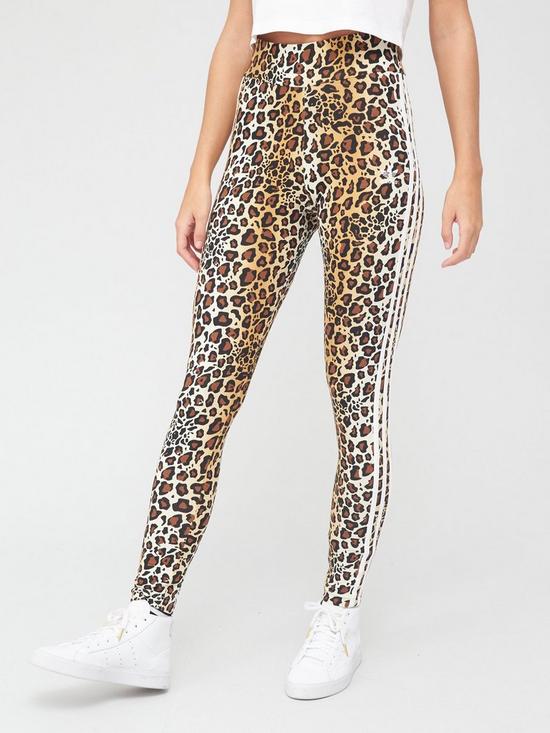 front image of adidas-originals-leopard-lux-3-stripes-leggings-leopardnbspnbsp