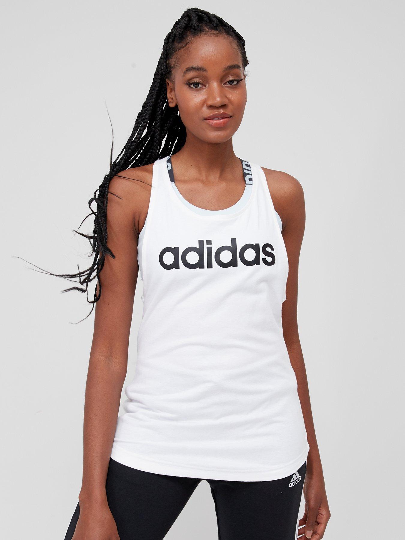 undefined Women's Linear Tank - White/Black