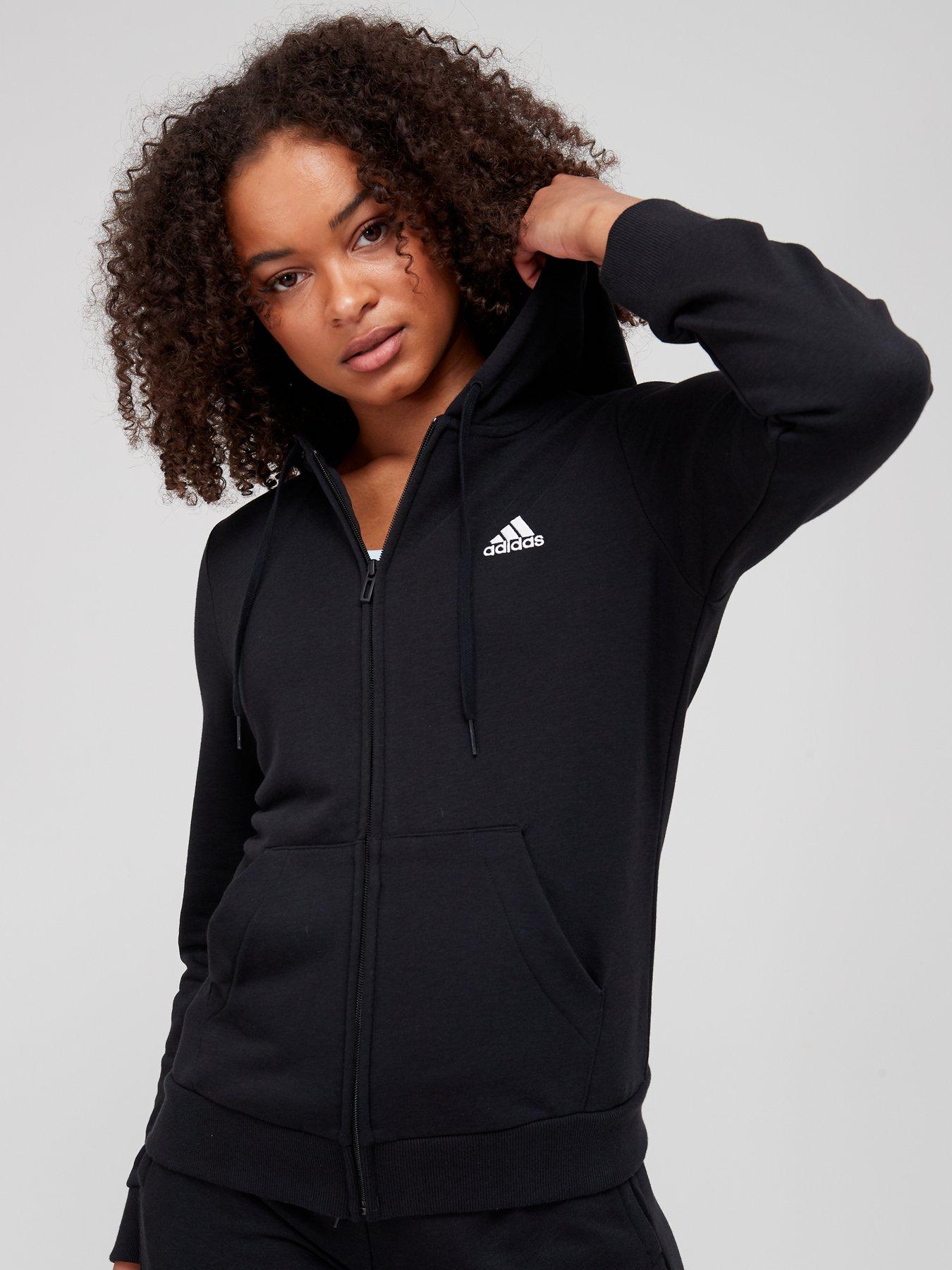 Adidas women's essentials linear 2025 full zip fleece hoodie