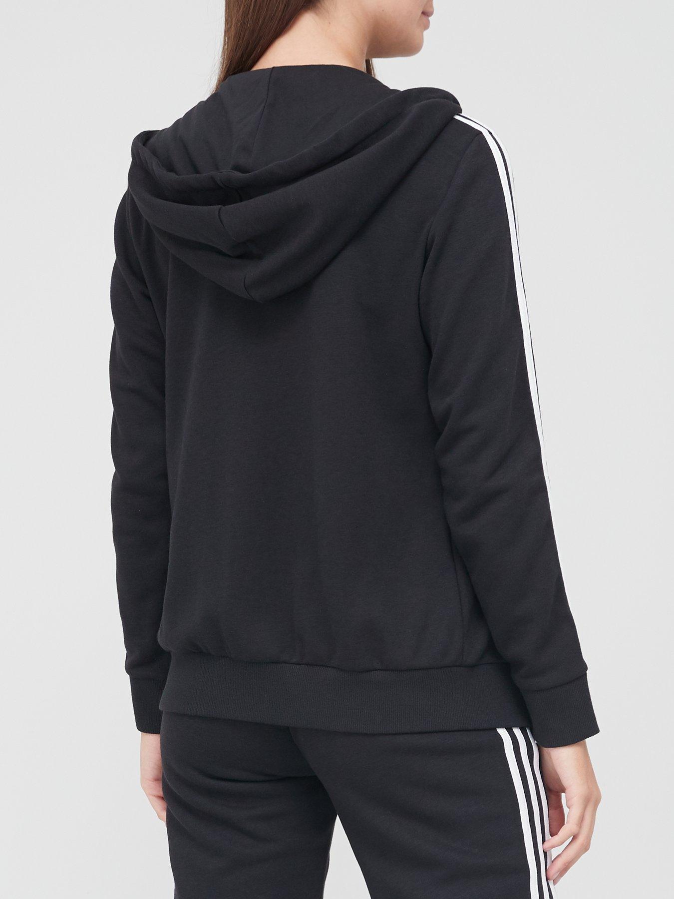 stillFront image of adidas-3-stripe-full-zip-hoodie-blacknbsp