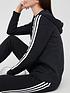  image of adidas-sportswear-womens-essentials-3-stripes-full-zip-hoodie-blackwhite