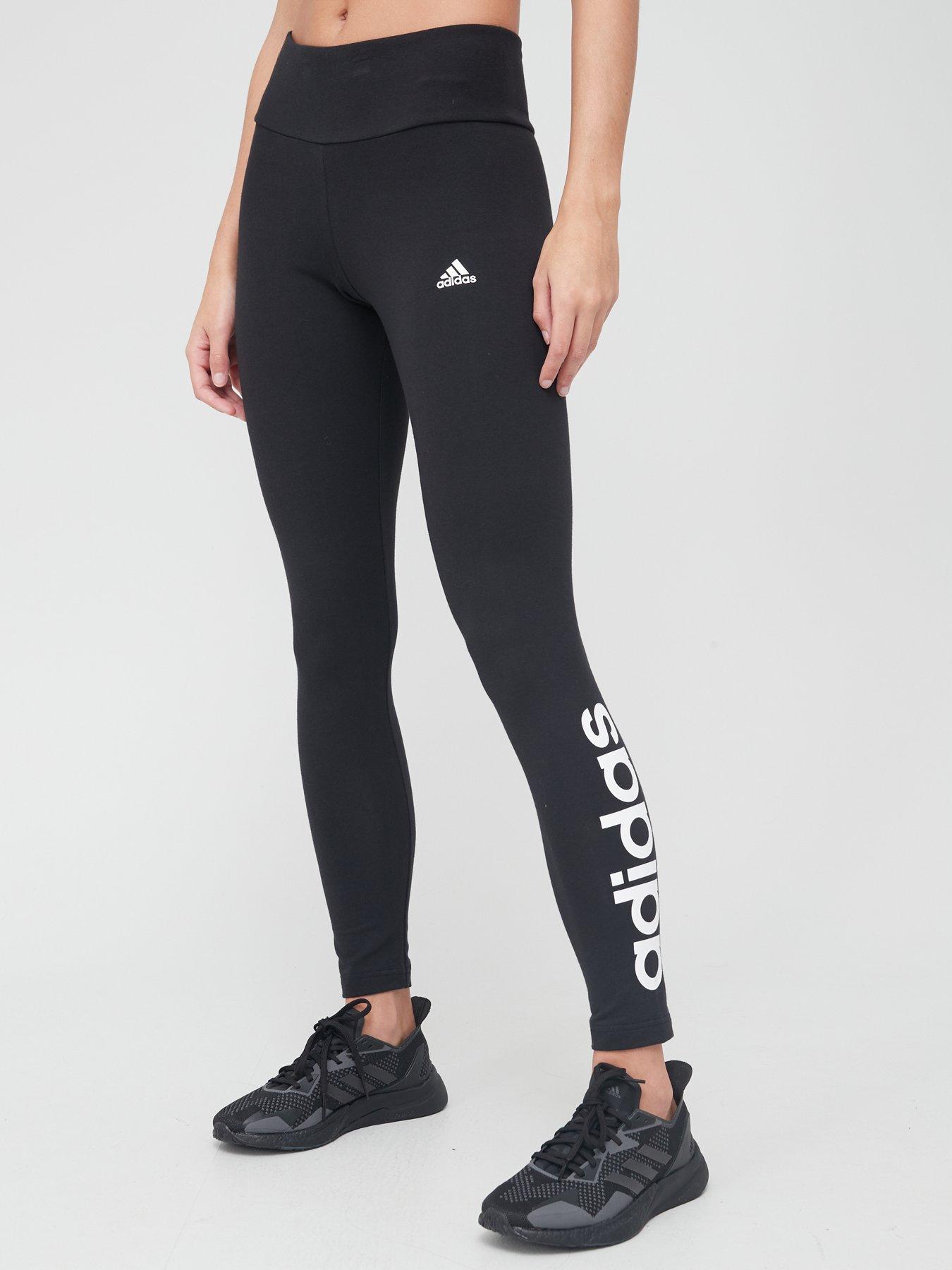 adidas Essentials 3-Stripes High-Waisted Single Jersey Leggings - Black