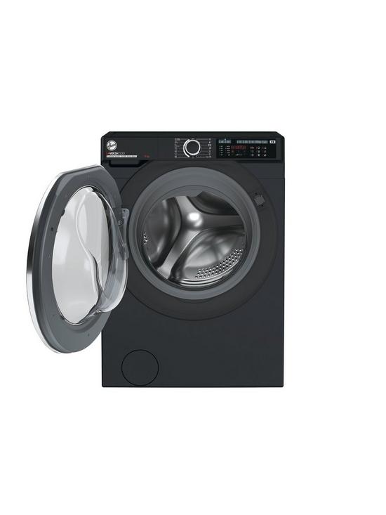stillFront image of hoover-h-wash-500-hw-411ambcb1-80-11kg-load-1400-spin-washing-machine-with-wifi-connectivitynbsp--blacknbsp--a-rated