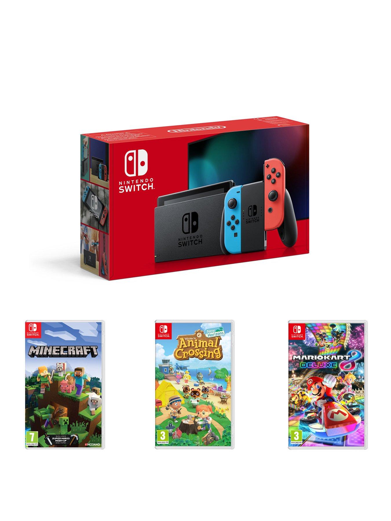 Minecraft & Mario Kart 8 Deluxe セット Amazon.com: Nintendo Switch Deluxe Holiday Bundle: Neon Blue