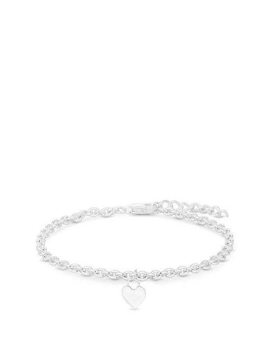 front image of simply-silver-sterling-silver-polished-charmed-heart-bracelet