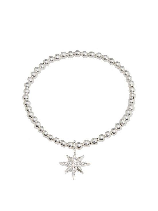 front image of simply-silver-sterling-silver-north-star-stretch-bracelet