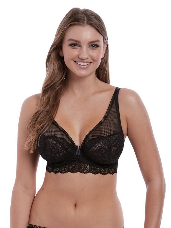 front image of freya-expression-underwired-high-apex-bra-black