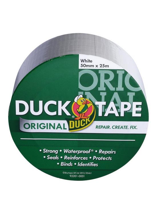 front image of duck-tape-original-50mm-x-25m-white-tape