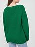  image of v-by-very-v-neck-chunky-knit-rolled-trim-knitted-jumper-green