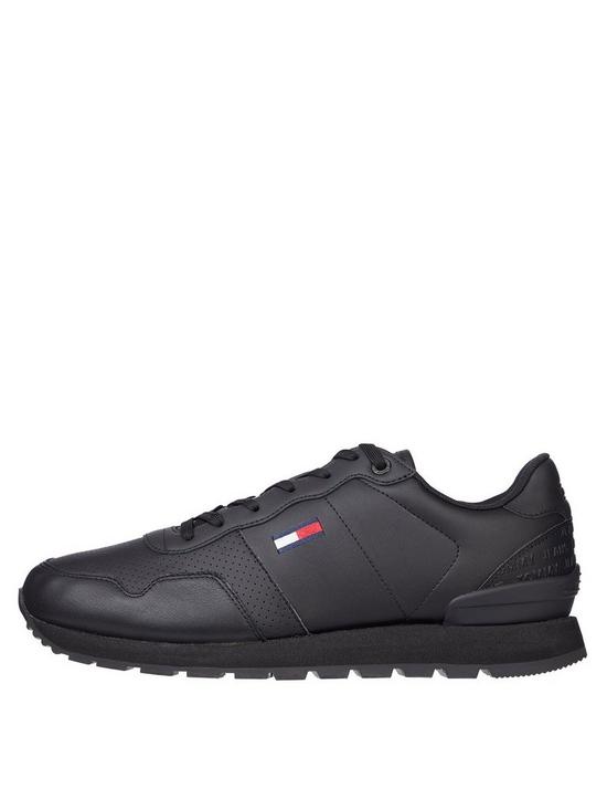 front image of tommy-jeans-lifestyle-lea-runner-trainers-black
