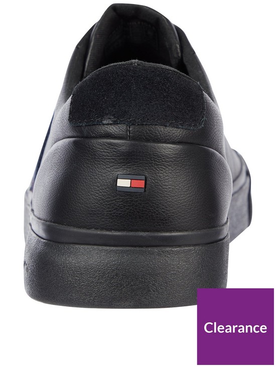 stillFront image of tommy-hilfiger-corporate-leather-sneaker-trainers-blacknbsp