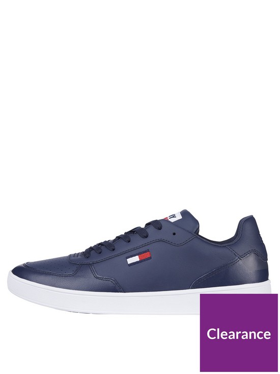 front image of tommy-jeans-essential-cupsole-trainers-navy