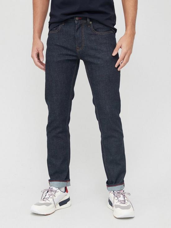 front image of tommy-hilfiger-straight-fit-stretch-denton-ohio-jeans-rinse-wash