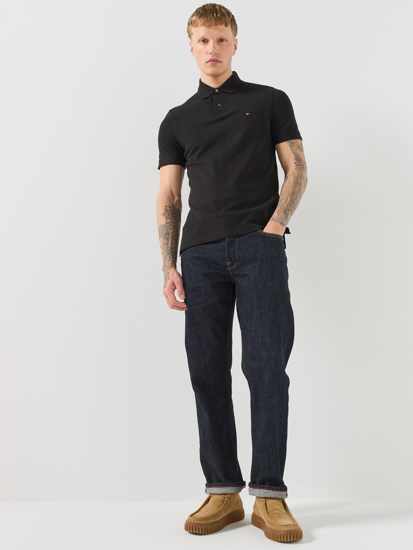 Image 3 of 6 of Tommy Hilfiger Mens Regular Fit Stretch Polo Shirt - Black