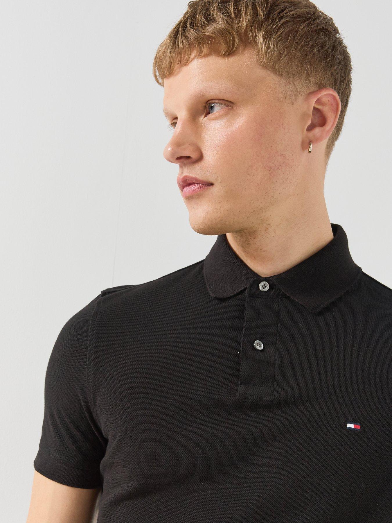 Image 5 of 6 of Tommy Hilfiger Mens Regular Fit Stretch Polo Shirt - Black