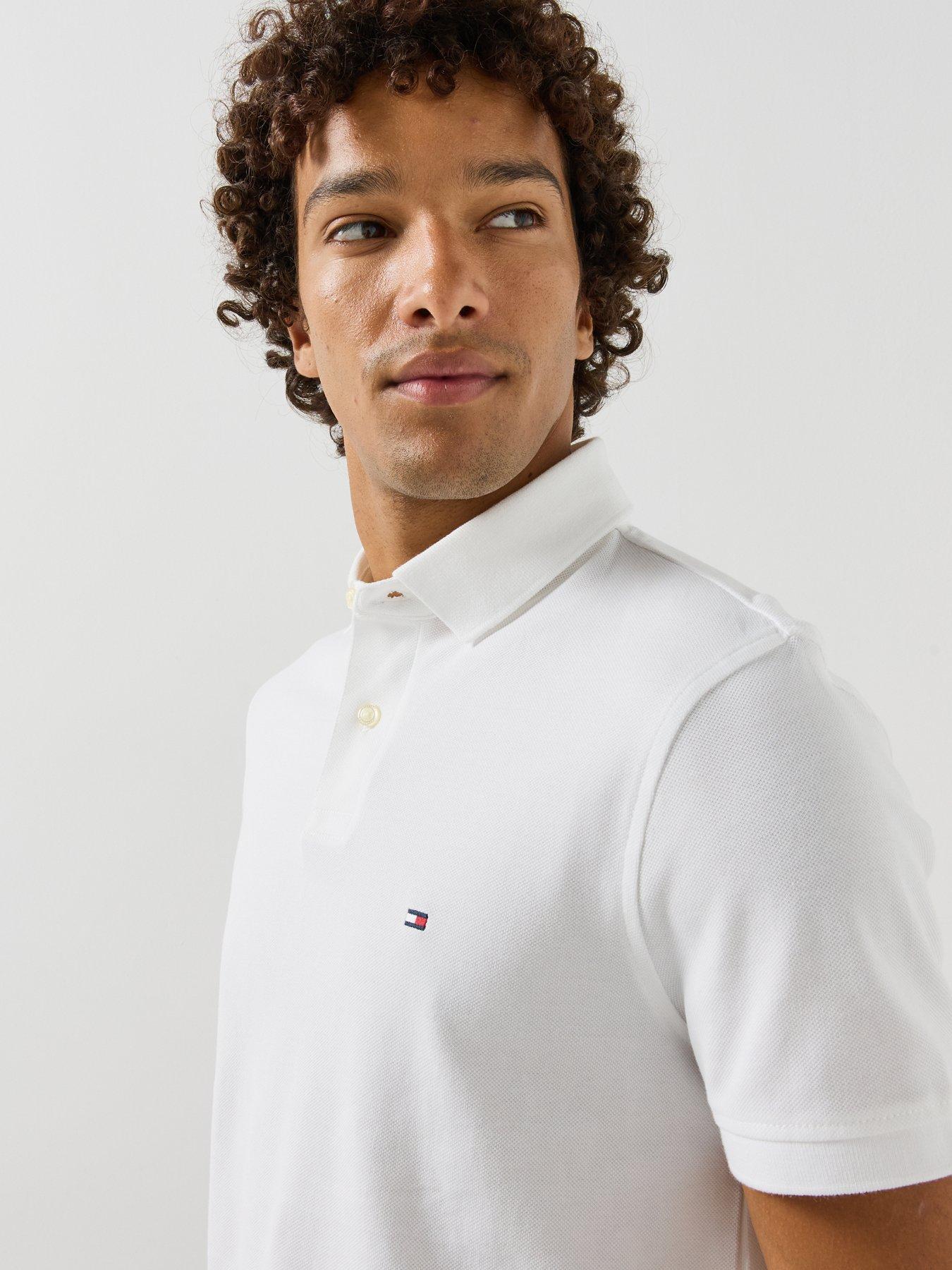 Image 5 of 5 of Tommy Hilfiger Mens1985 Regular Fit Short Sleeve Polo Shirt - White