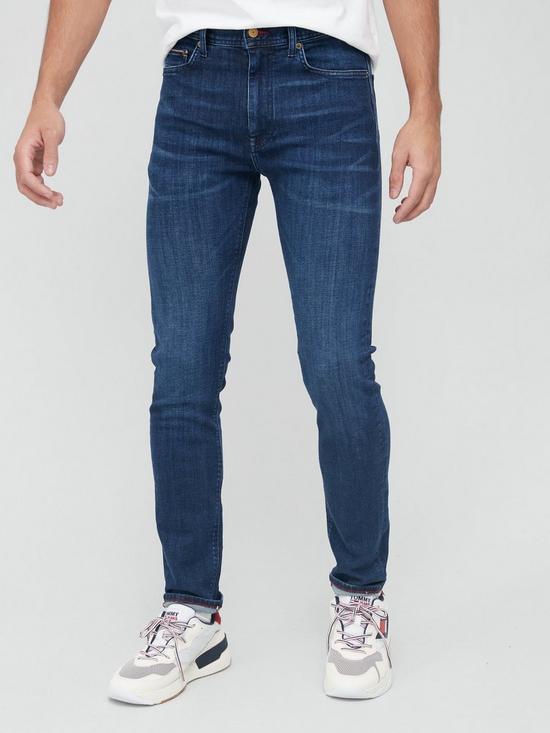 front image of tommy-hilfiger-bleecker-power-stretch-slim-fit-jeans-bluenbsp