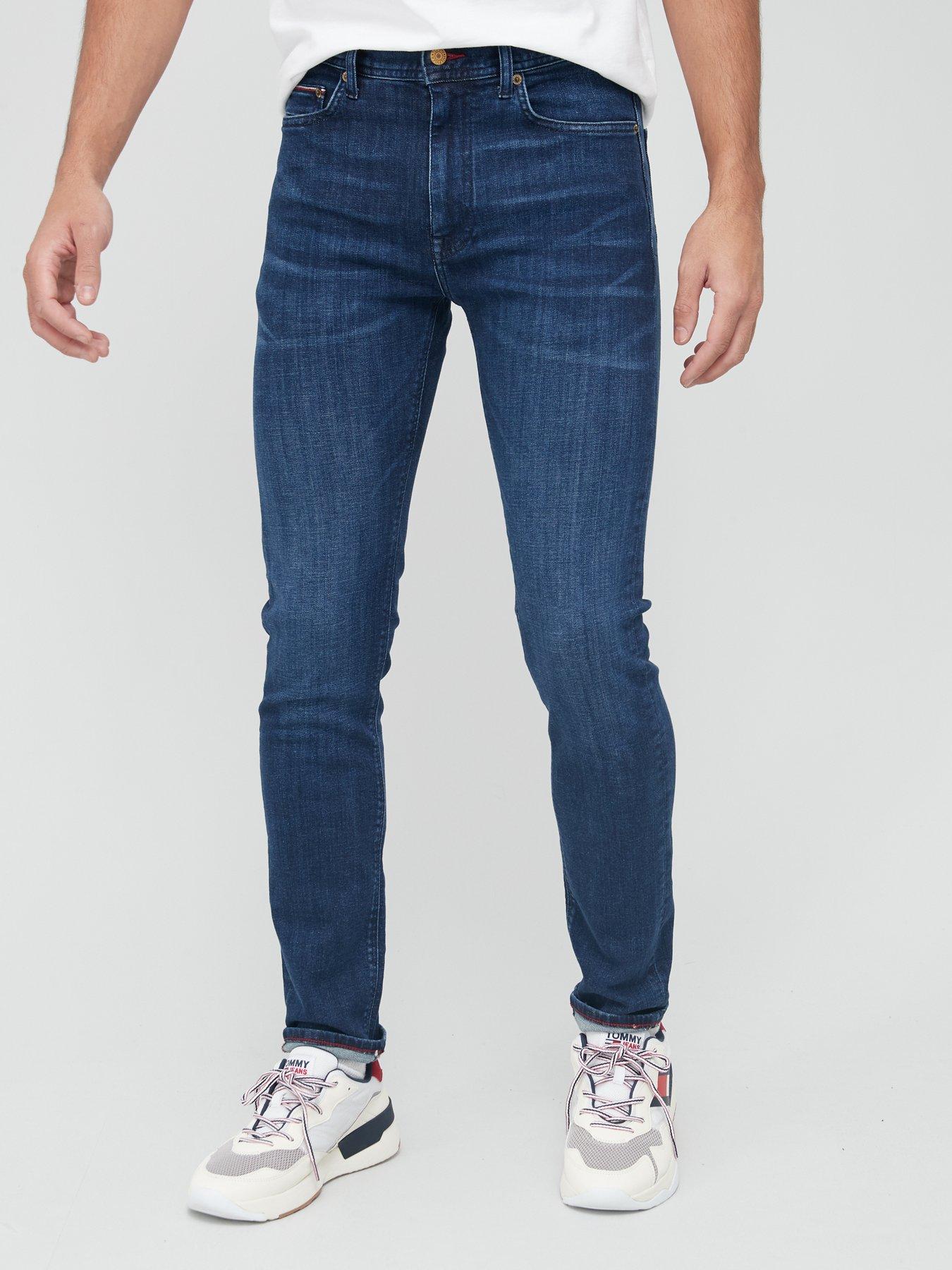 front image of tommy-hilfiger-slim-fit-bleecker-power-stretch-bridger-jeans-indigo