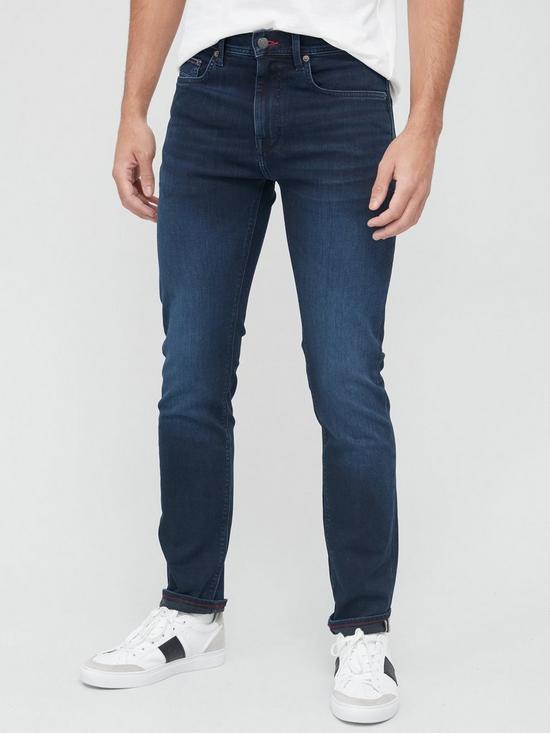 front image of tommy-hilfiger-bleecker-power-stretch-slim-fit-jeans-indigo
