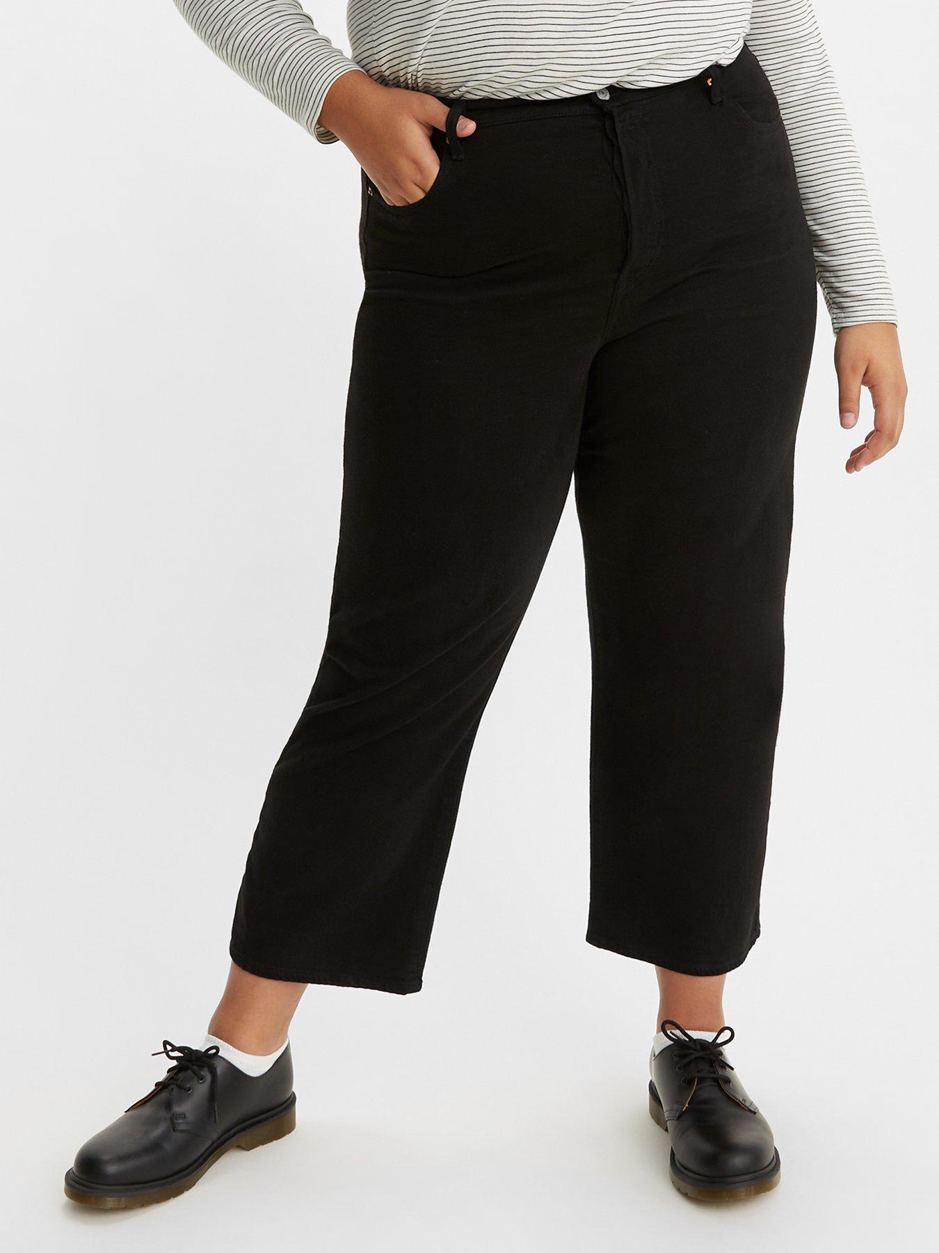 undefined Ribcage Straight Ankle Jeans (plus Size) - Black Sprout