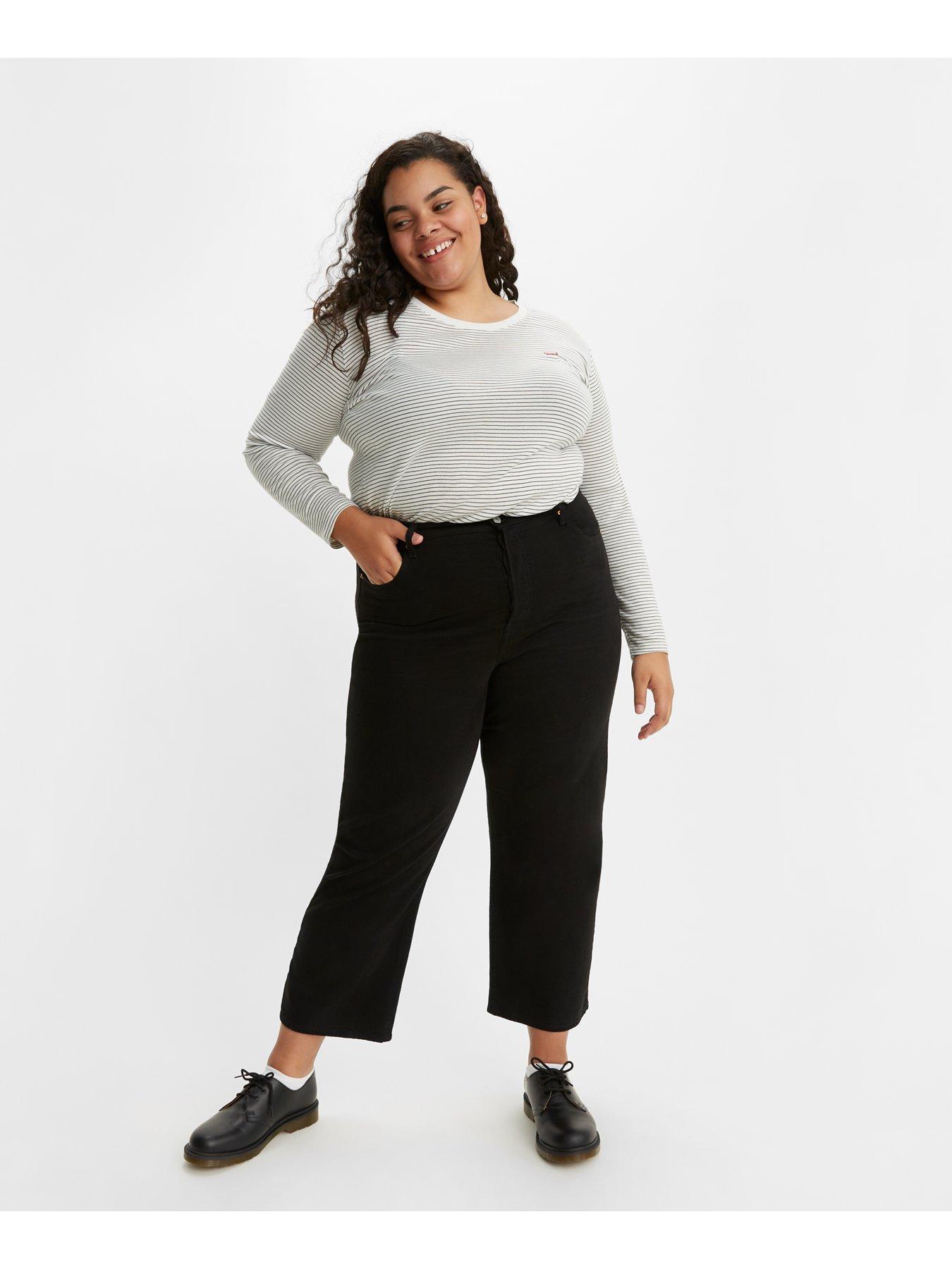  image of levis-plus-plus-ribcage-straight-leg-ankle-jean-black