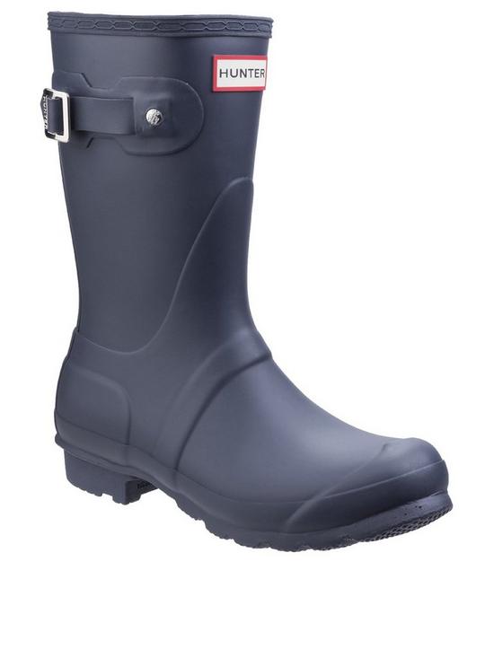 front image of hunter-original-short-welly-boot-navy