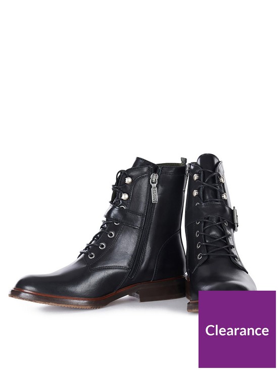 front image of barbour-tamsin-biker-ankle-boots-black
