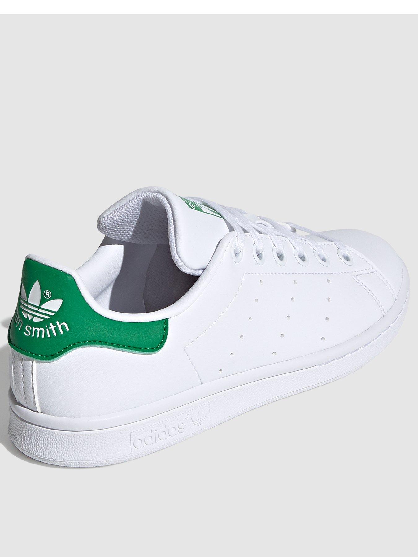 Adidas originals stan smith trainers in white and outlet green