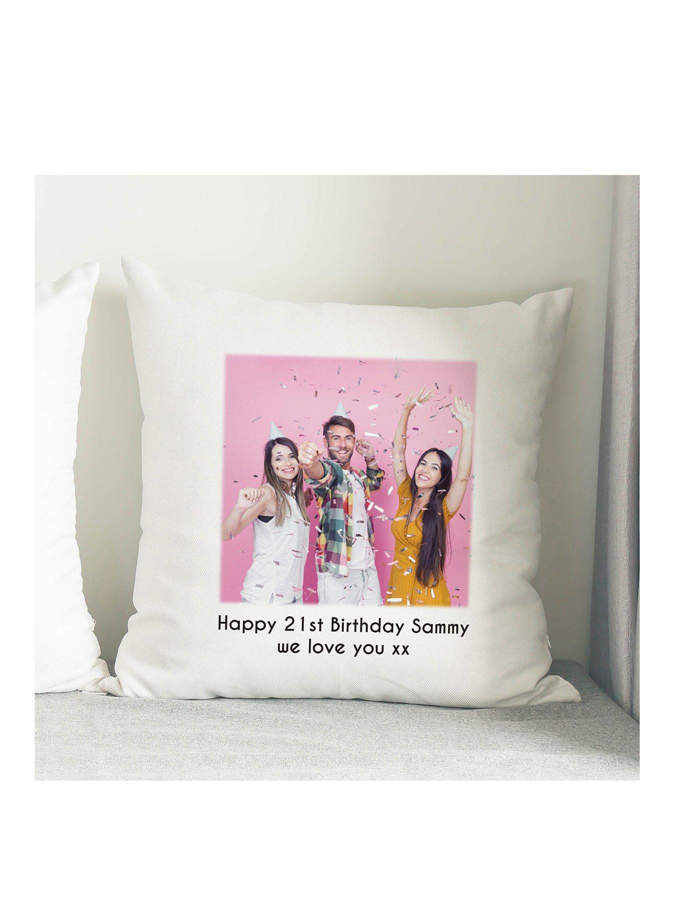 Image 1 of 2 of The Personalised Memento Company Personalised Message &amp; Photo Cushion