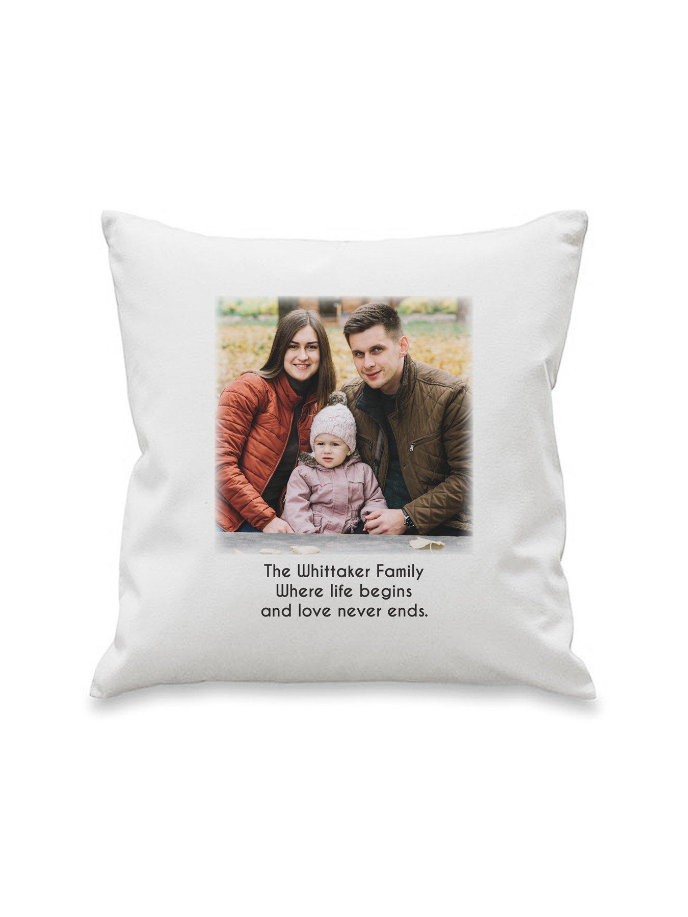 Image 2 of 2 of The Personalised Memento Company Personalised Message &amp; Photo Cushion