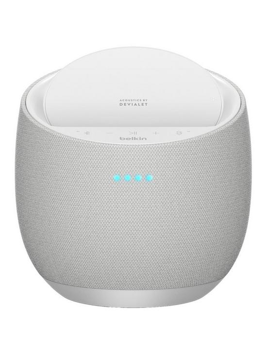 front image of belkin-soundform-elite-hifi-smart-speaker-plus-wireless-charger-with-alexa-and-airplay2--nbspwhite