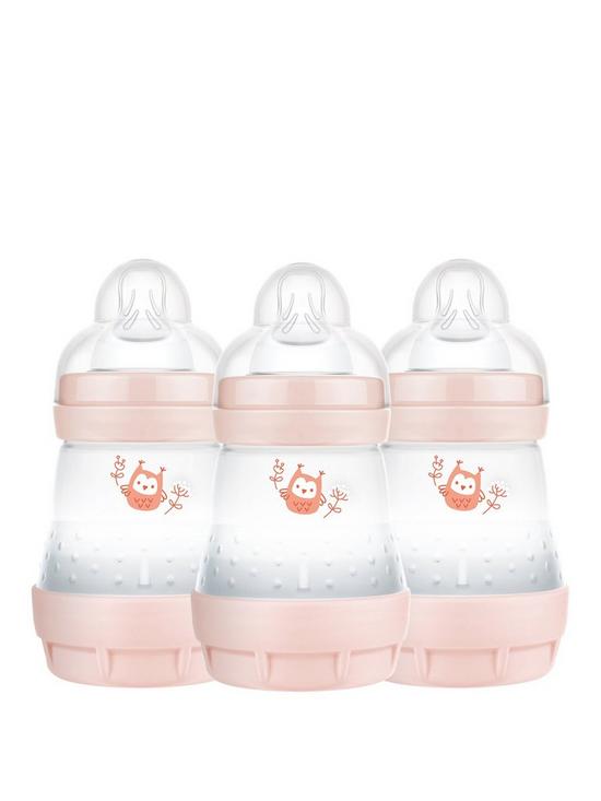front image of mam-easy-start-160ml-baby-bottle-3-pack-pink