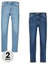  image of v-by-very-girls-2-pack-skinny-jeans-blue