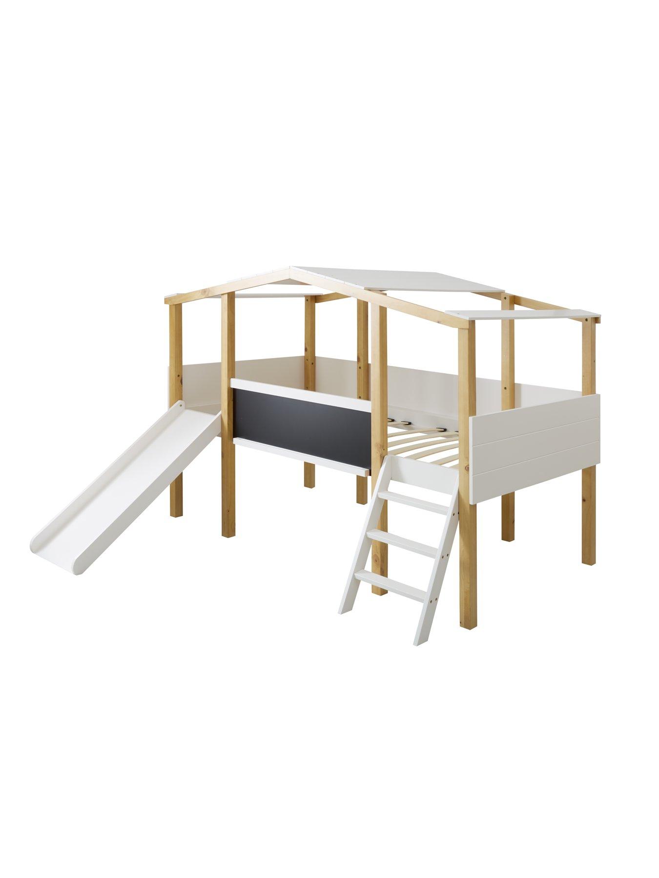  image of very-home-pixie-mid-sleepernbspbed-with-slide-and-chalkboard-with-mattress-options-buy-and-save