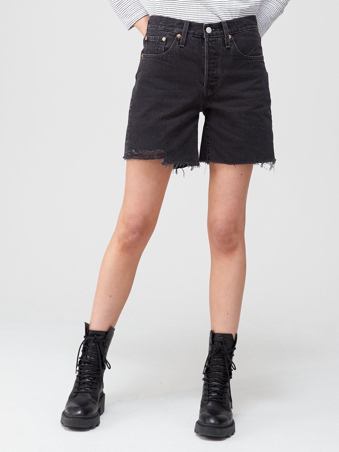 levis black womens shorts