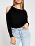  image of river-island-chain-detail-cut-out-jumper-black
