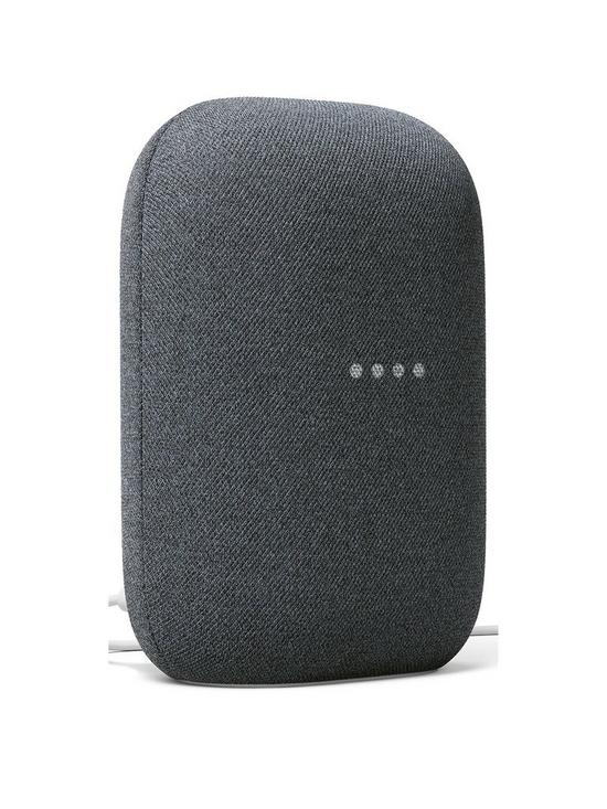 front image of google-nest-audio-charcoal