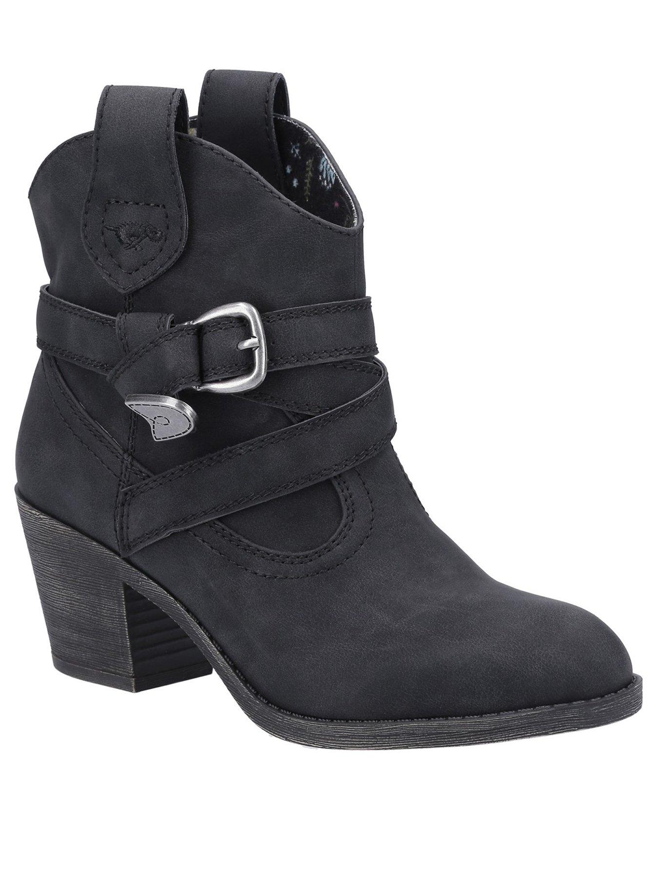 Rocket Dog Satire Western Ankle Boot Black