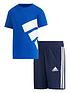  image of adidas-unisex-youngernbspbrand-t-shirt-amp-shortsnbspset-blue
