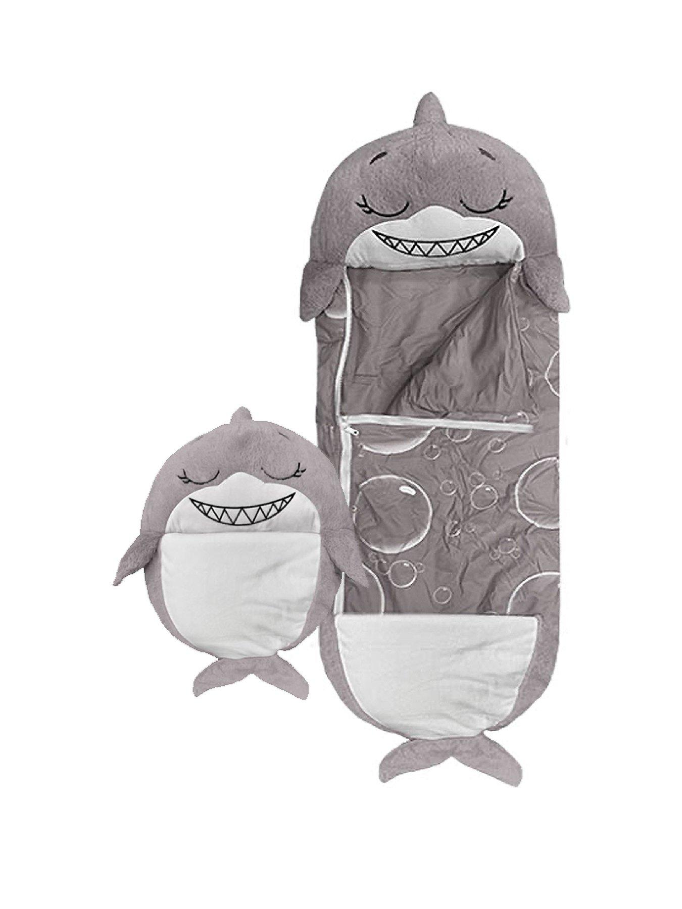 Image 1 of 6 of Happy Nappers Grey Shark Sleeping Bag - Medium