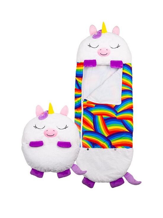 front image of happy-nappers-white-unicorn-kids-sleeping-bag--nbspmedium