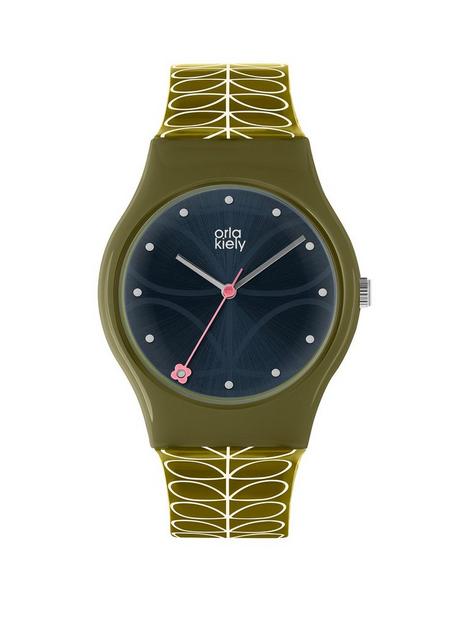 orla-kiely-orla-kiely-bobby-black-sunray-dial-green-stem-print-strap-watch