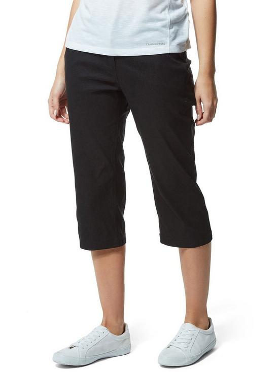 front image of craghoppers-kiwi-pro-crop-walking-trousers-black