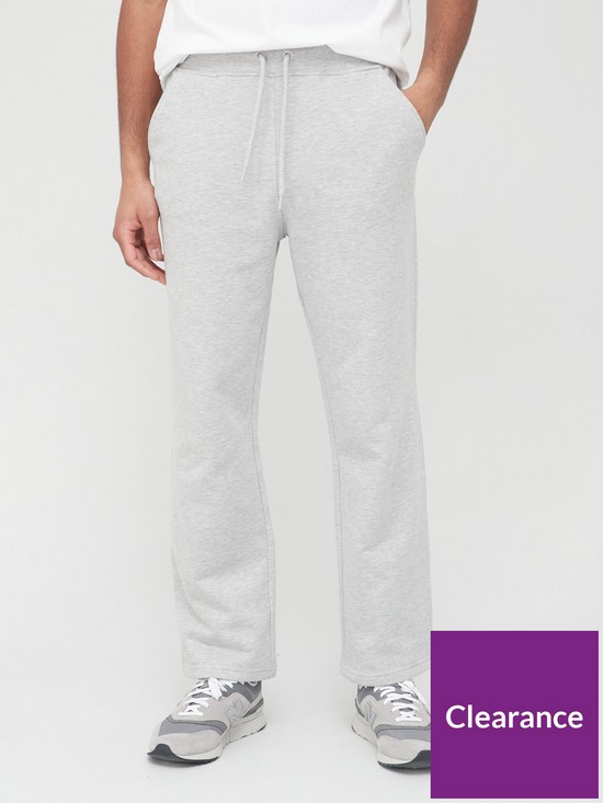 front image of very-man-loose-jogger-with-open-hem-grey-marl