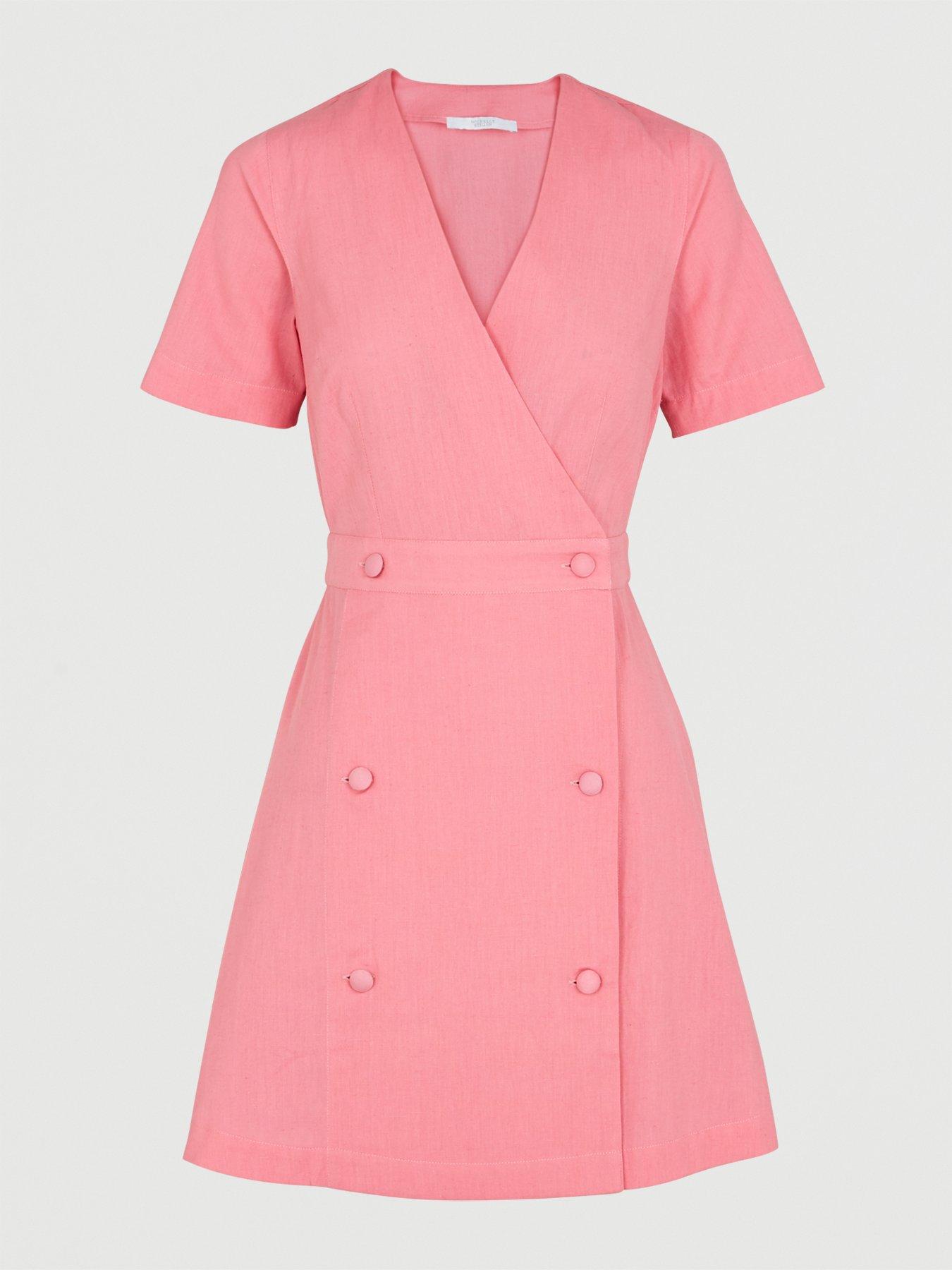 michelle keegan pink wrap dress