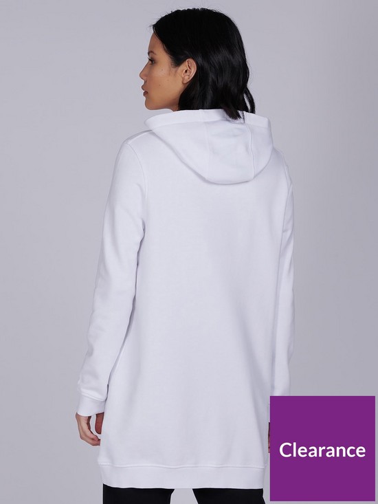 stillFront image of barbour-international-white-logo-longline-hoodie