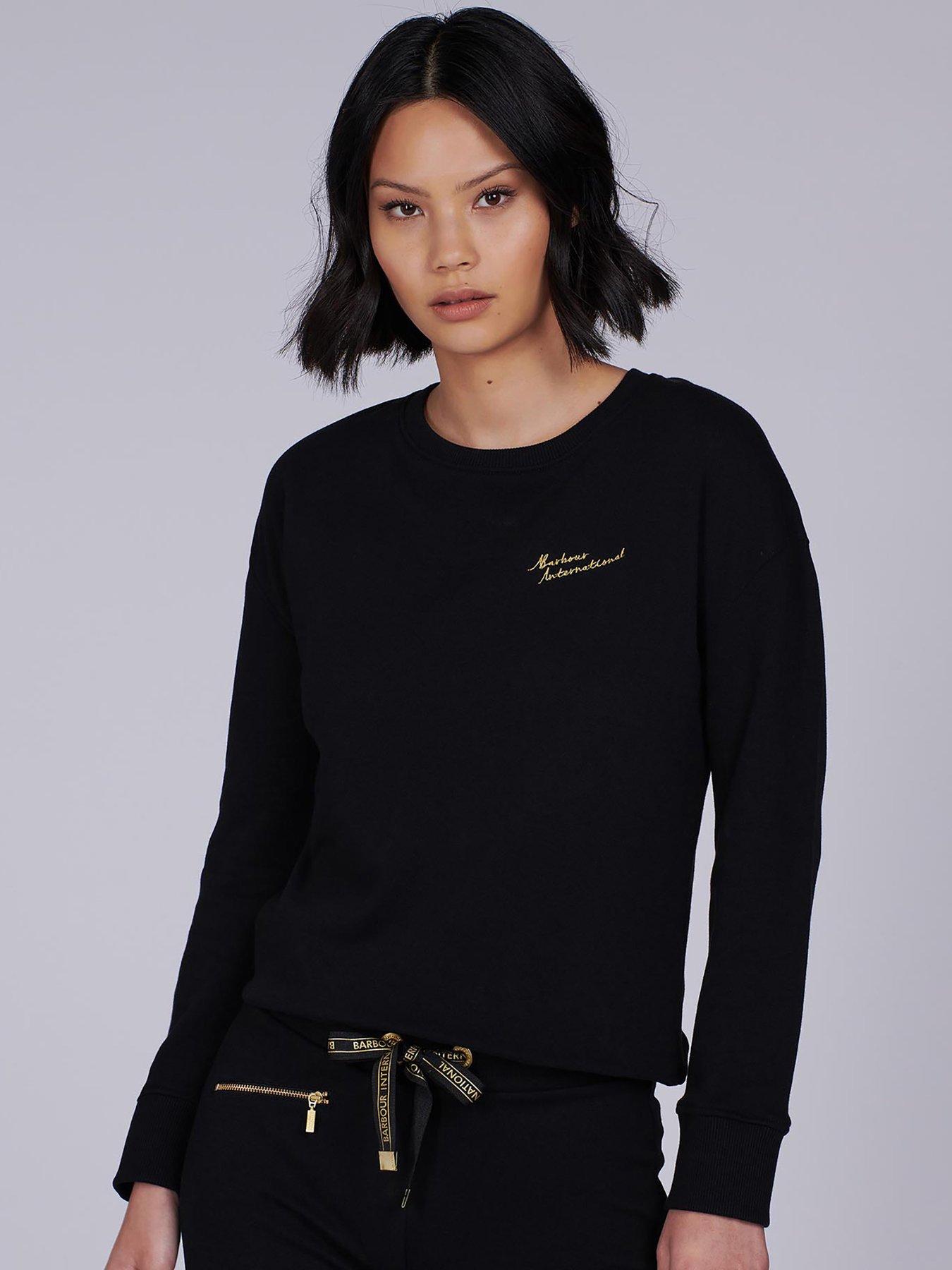front image of barbour-international-jumper-black